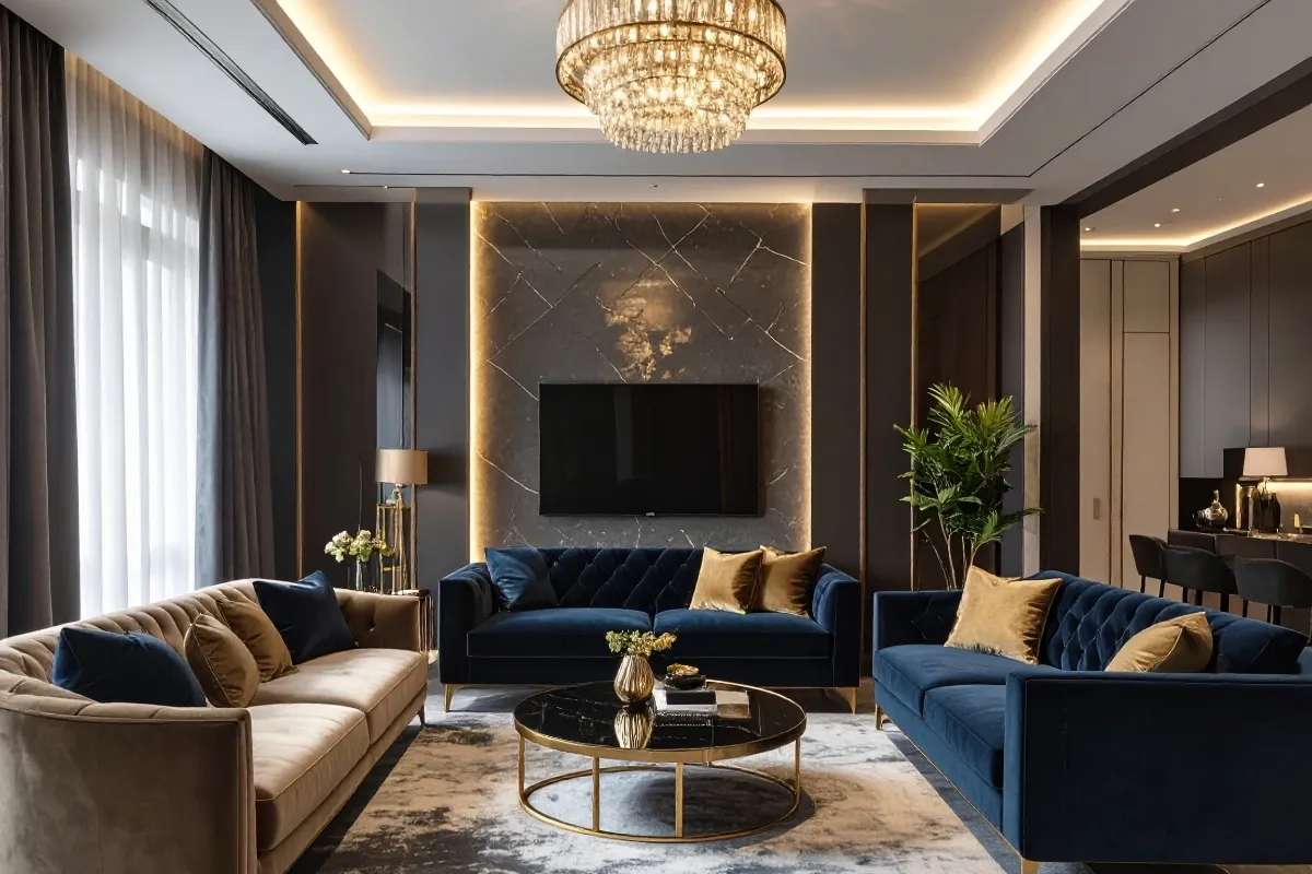 phòng khách indochine mang hơi hướng sang trọng hoài niệm